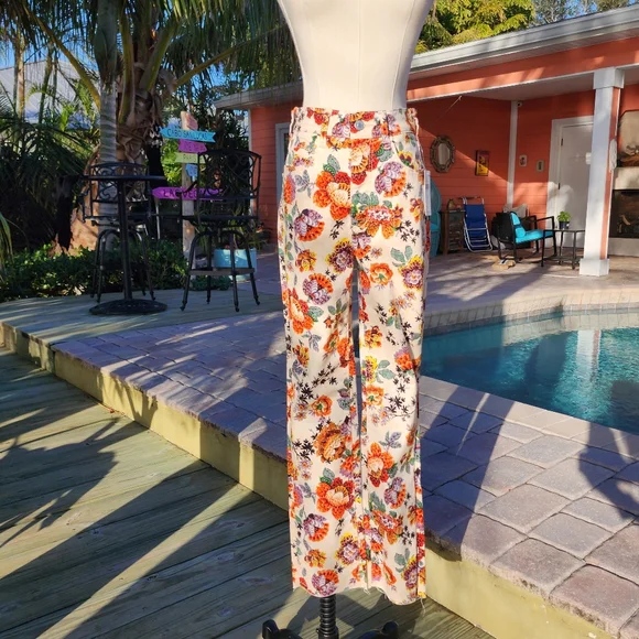 Anthropologie Pilcro The Cigarette Slim Floral Print Jeans Sz 25 NWT - Picture 8 of 16